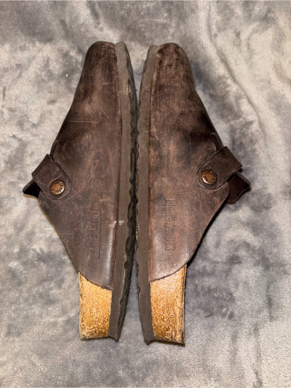 Birkenstock Dark Brown Suede Boston Clogs with Buckle - Picture 6 of 6
